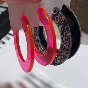 Resin Hoop Earrings (2 pairs)
